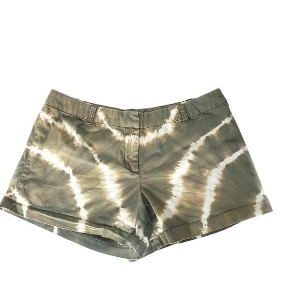 Stretchy Army Green Tie Dye Shorts Sz 12 - Picture 1 of 7